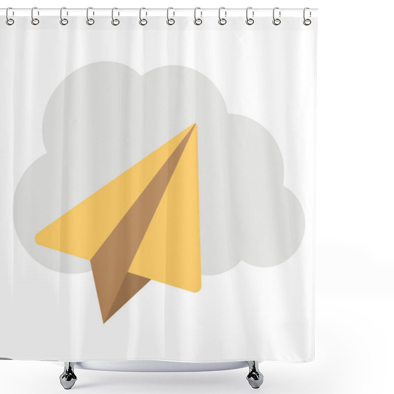 Personality   Cloud Paper Plane Vector Icon Shower Curtains