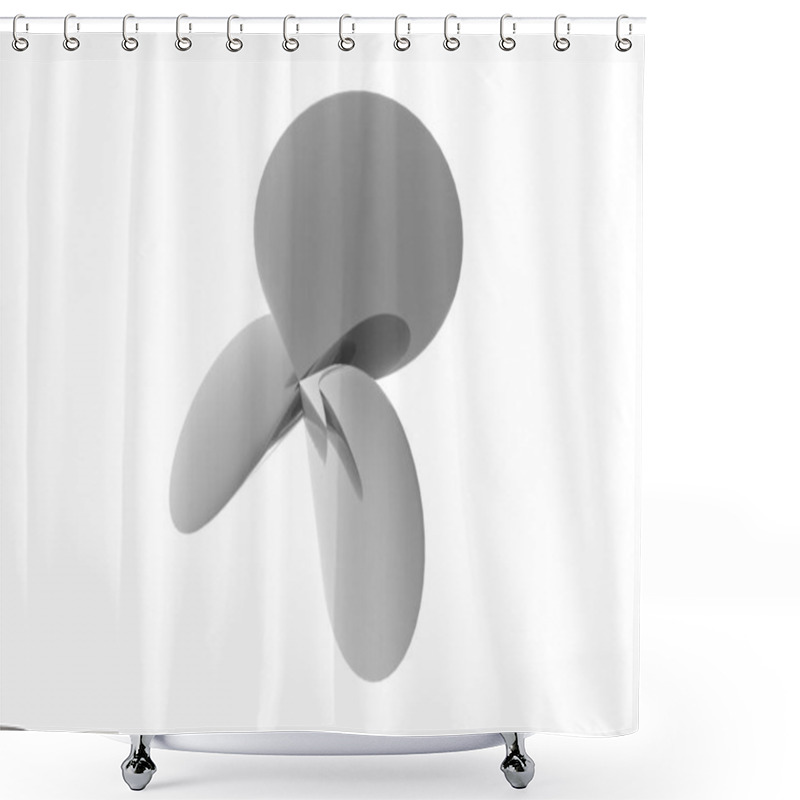 Personality  Heavy Metallic Propeller With Wing Shower Curtains