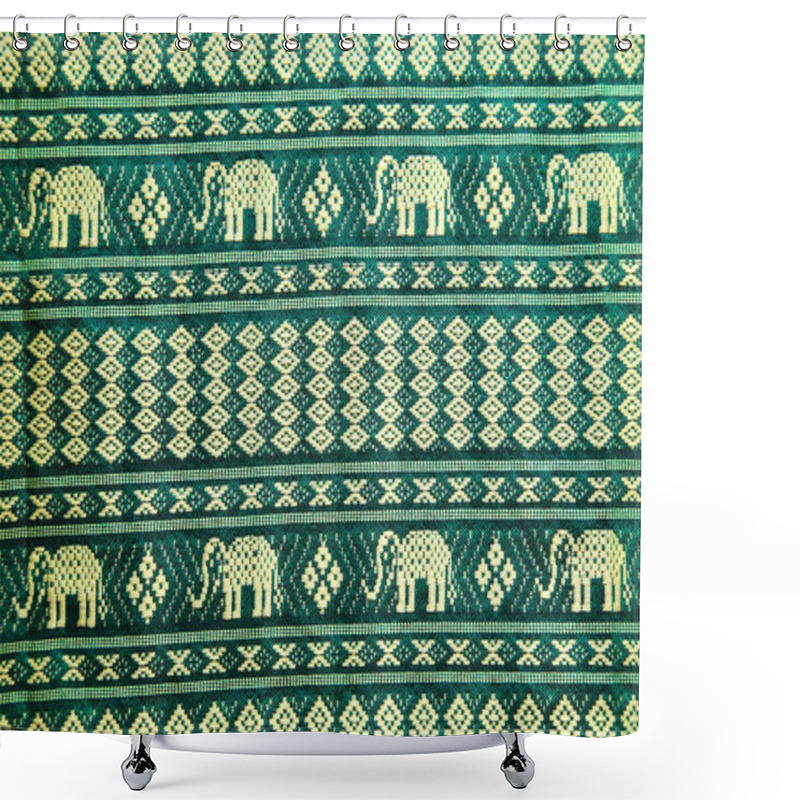 Personality  Thai Style Elephant Pattern Silk Textile Shower Curtains