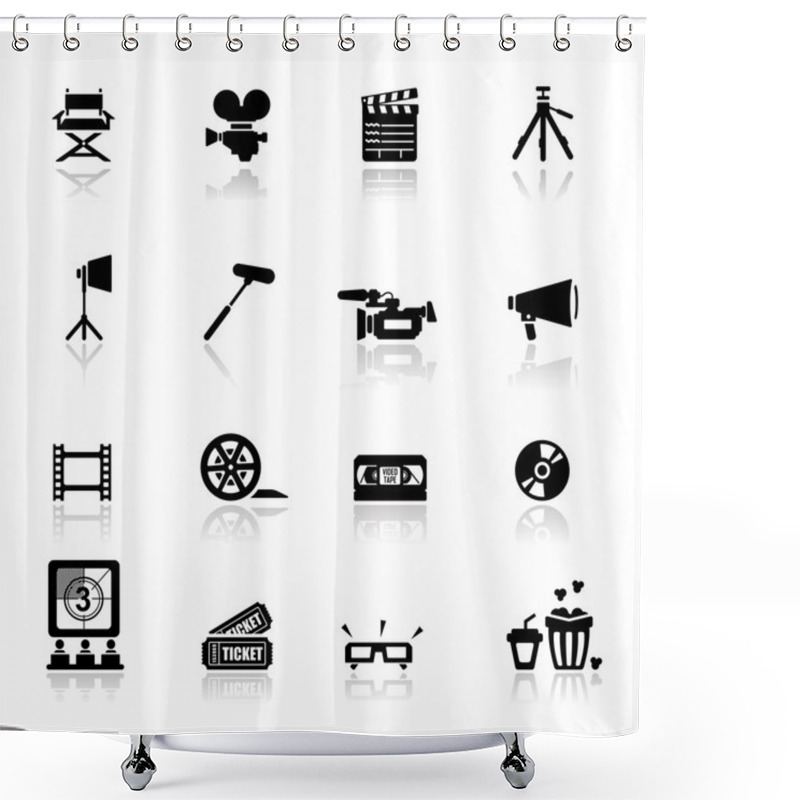 Personality  Icons Set Cinema And Movies Shower Curtains