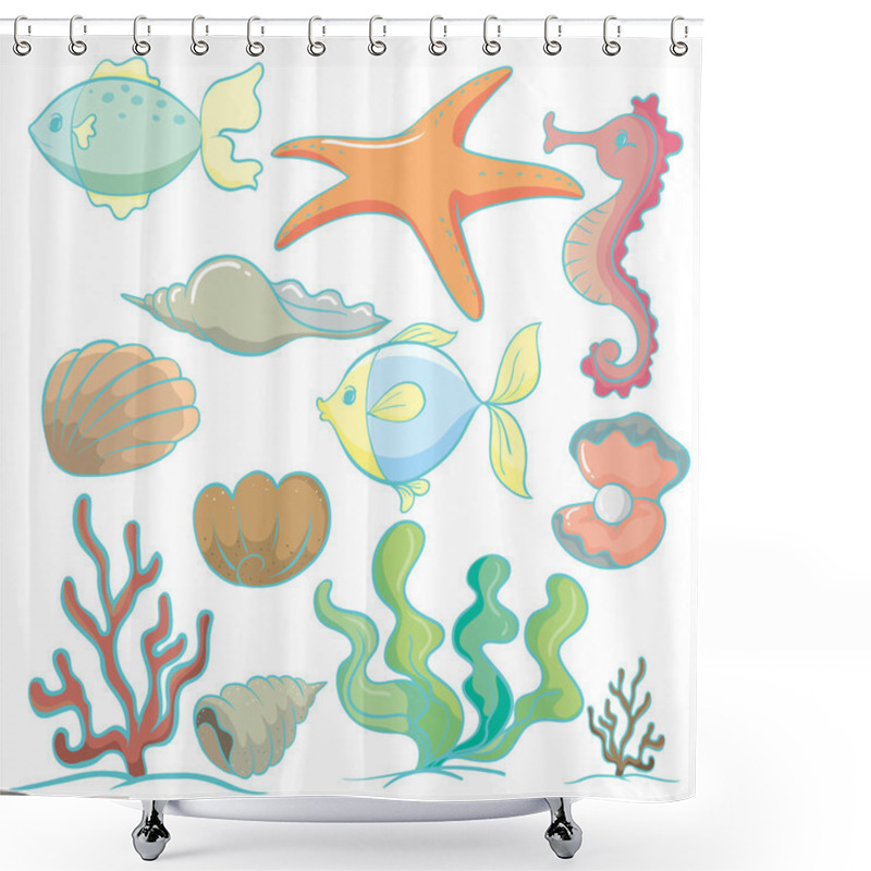 Personality  Sea Animals And Plants Shower Curtains