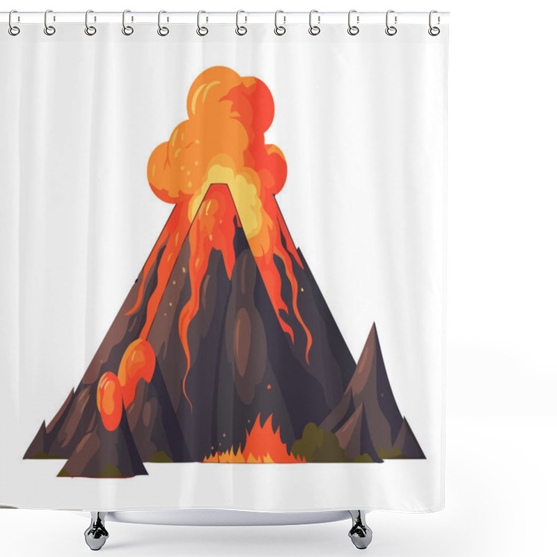 Personality  Volcanic Landscape Erupts, Danger Looms Isolated Shower Curtains