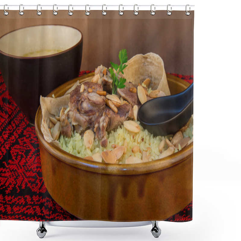 Personality  Mansaf & Jameed dish shower curtains