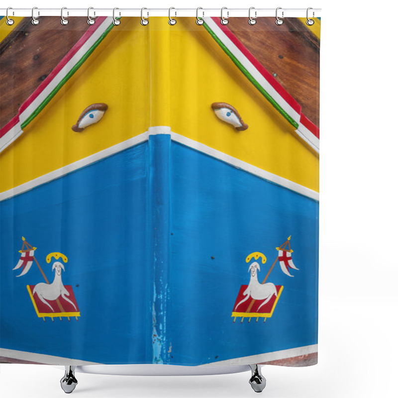 Personality  Horus Or Osiris Eye In Luzzu At Marsaxlokk, Malta Shower Curtains