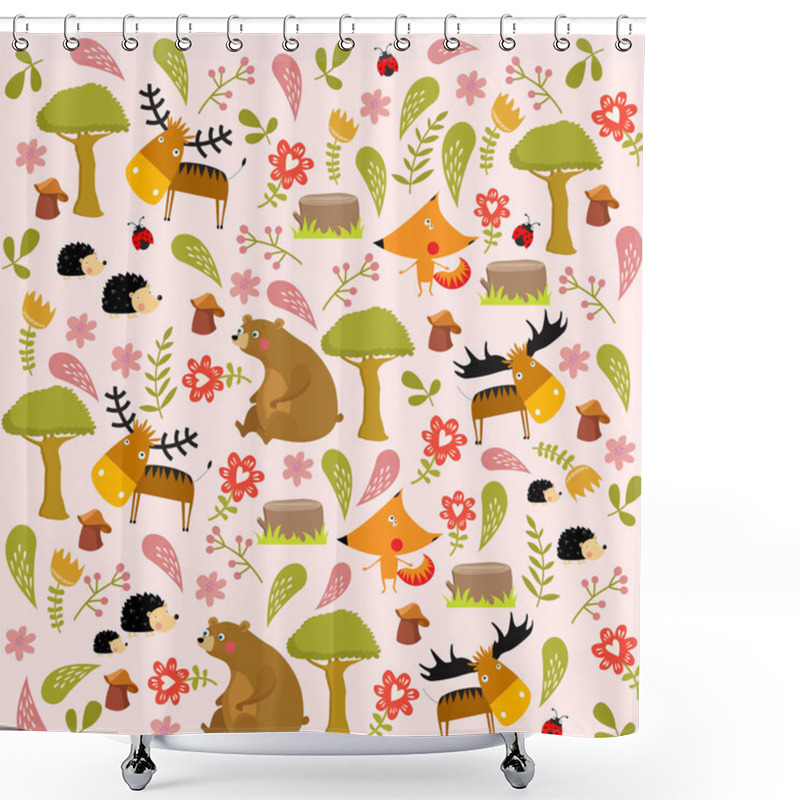 Personality  Vector Forest Pattern Shower Curtains