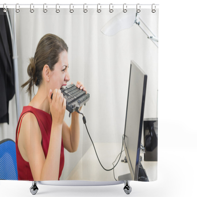 Personality  Angry Businesswoman Shower Curtains