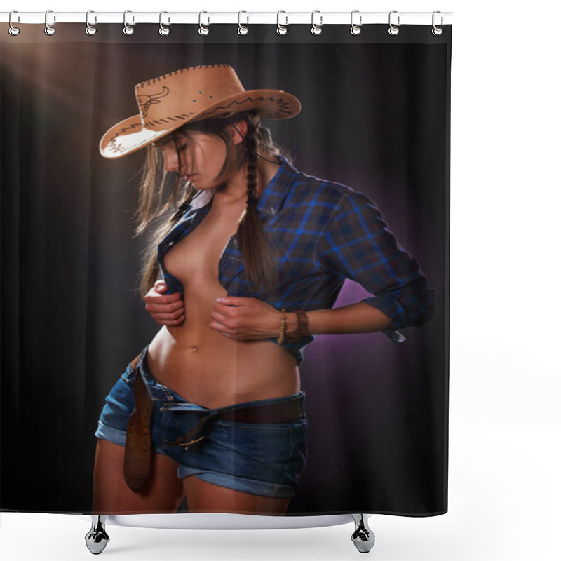 Personality  Cowgirl Studio Portrait Shower Curtains