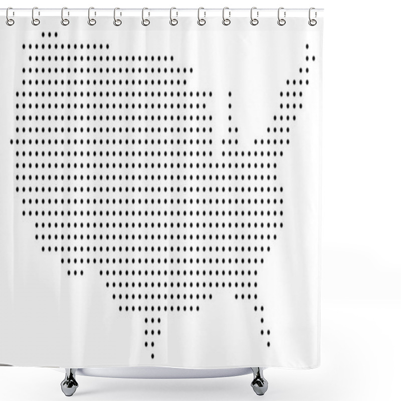 Personality  Dotted USA Map Shower Curtains