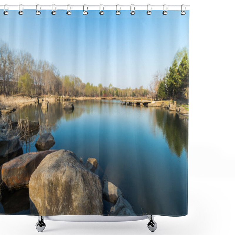 Personality  Jilin Moon Lake Scenery Shower Curtains