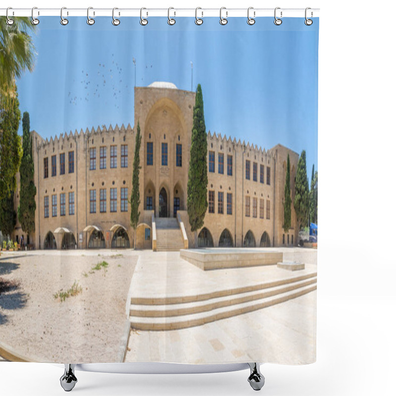 Personality  HAIFA, ISRAEL - JUNE 09, 2018: The Historic Technion Building (now A National Science Museum), In Hadar HaCarmel Neighborhood, Haifa, Israel Shower Curtains