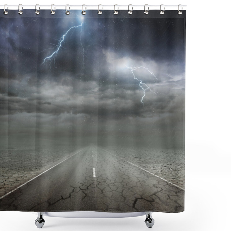 Personality  Along The Road. Lightning Shower Curtains