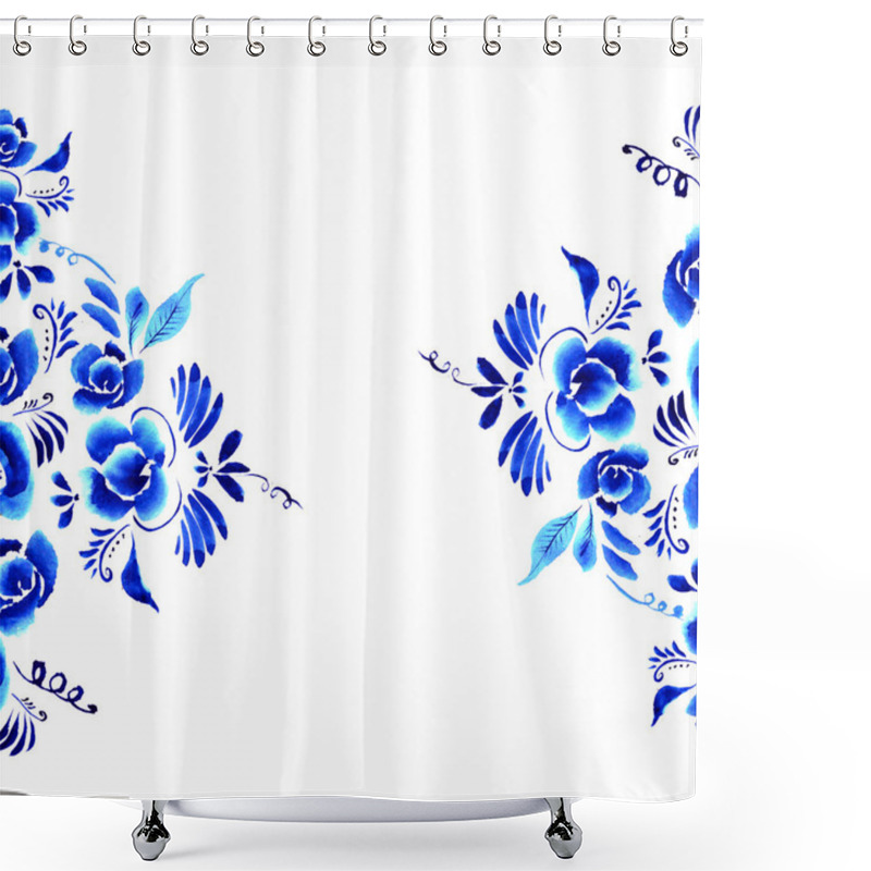 Personality  Folk Floral Background Shower Curtains