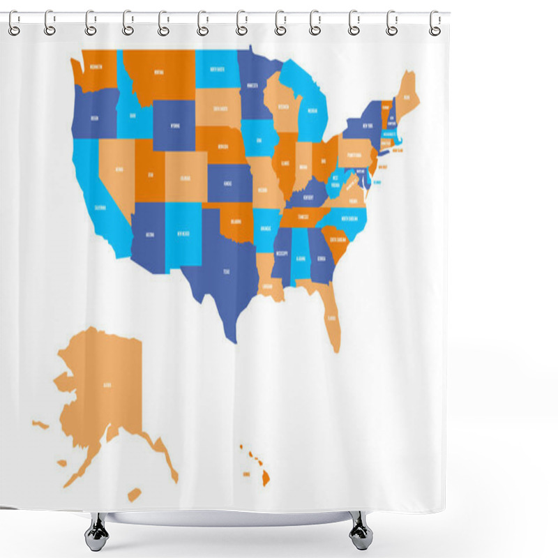 Personality  US Map. Vector Map Of USA, United States Of America Shower Curtains