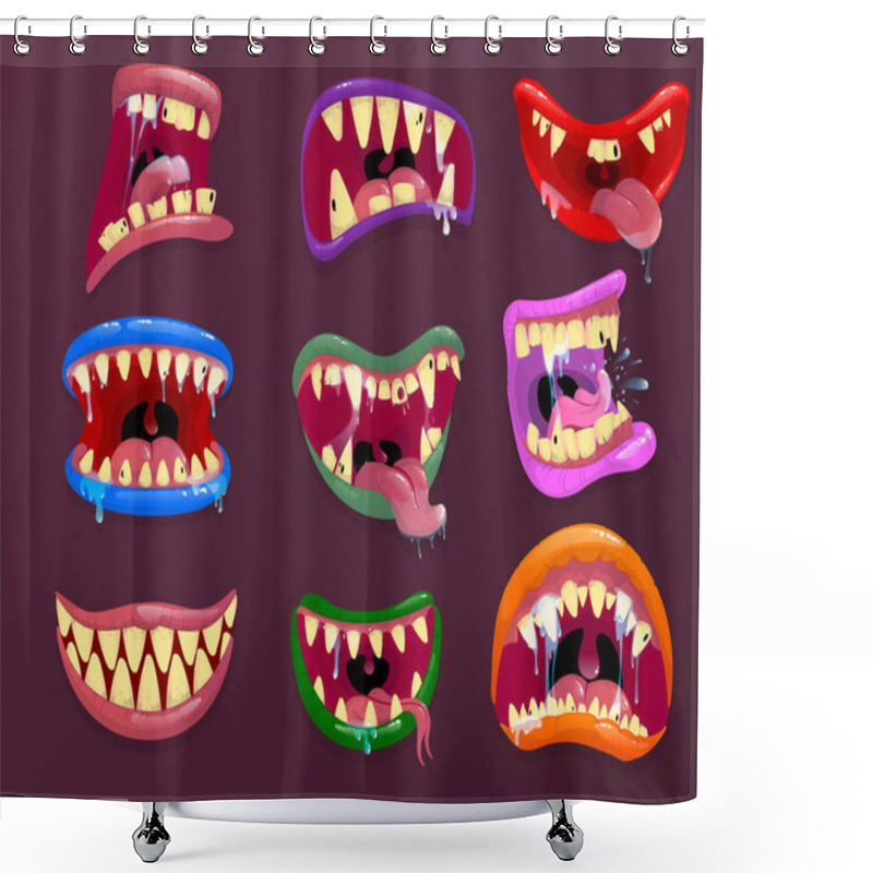 Personality  Monster Mouths. Funny Facial Expression Shower Curtains