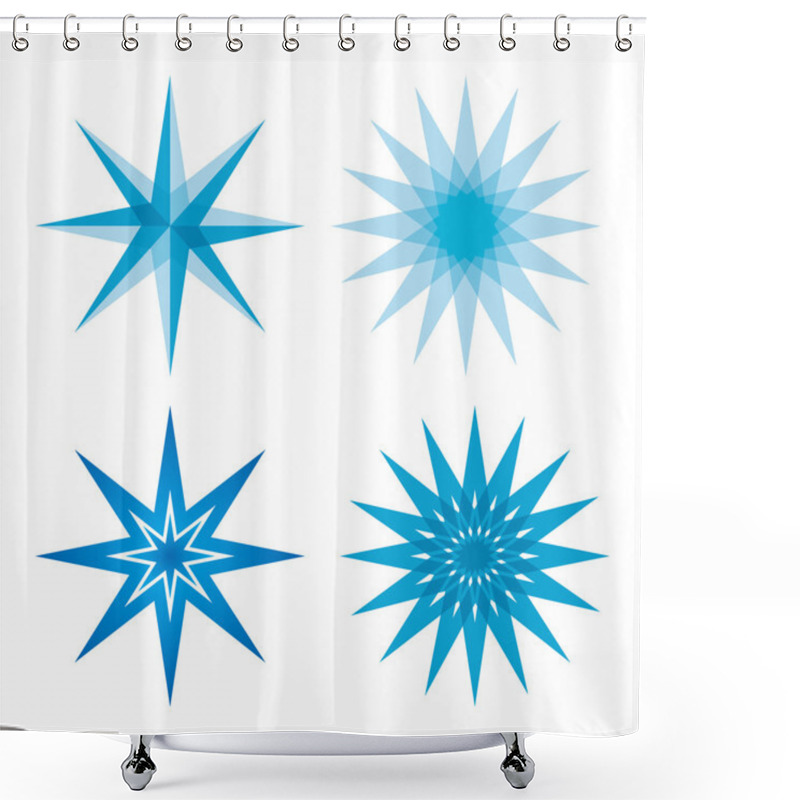 Personality  Blue Stars Design Shower Curtains