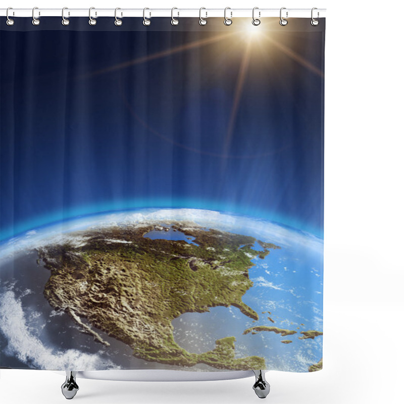 Personality  USA From Space Shower Curtains