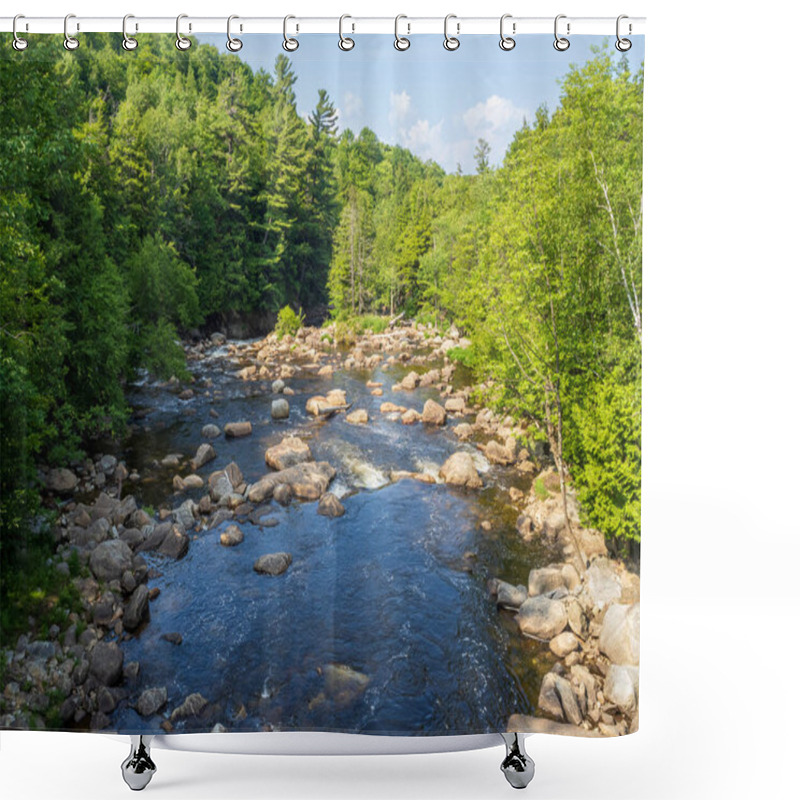 Personality  The Tranquil Ausable River Flows Through A Serene Landscape Of Rocks And Trees, Near Wilmington, Whiteface Mountain And Lake Placid In Upstate New York.. Shower Curtains