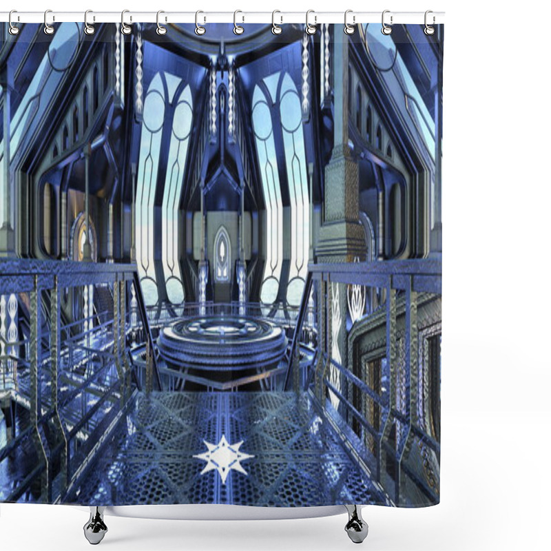 Personality  3D CG Rendering Of Space Station Shower Curtains