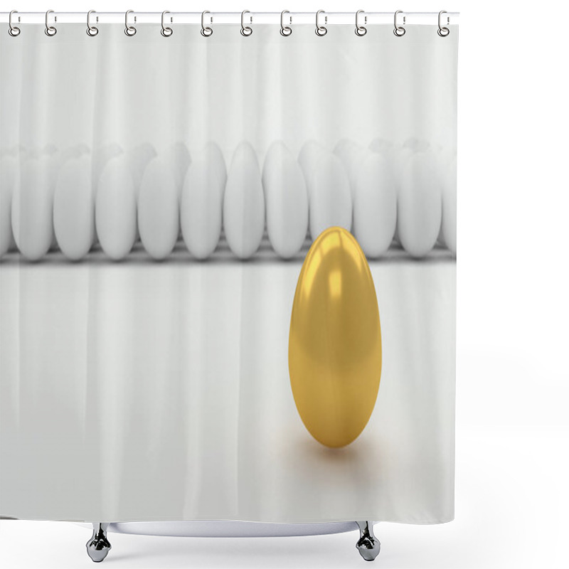 Personality  Leadership Concept With Golden Egg Shower Curtains