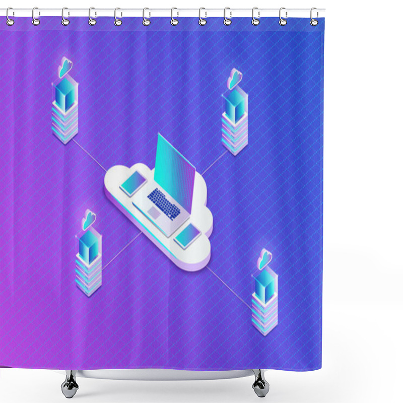 Personality  Cloud Computing Concept - Cloud Storage - Public Cloud Shower Curtains