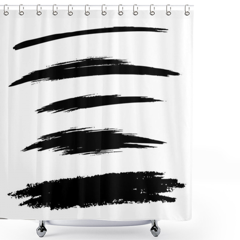 Personality  Set Of Hand Drawn Grunge Brush Lines Shower Curtains