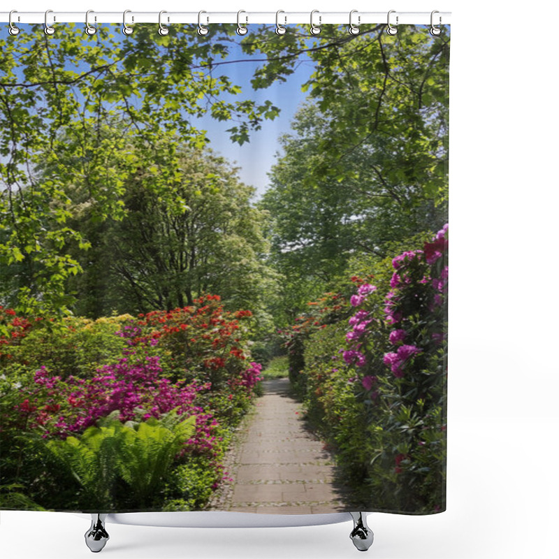 Personality  Beautiful Park With Rhododendrons And Fern Shower Curtains