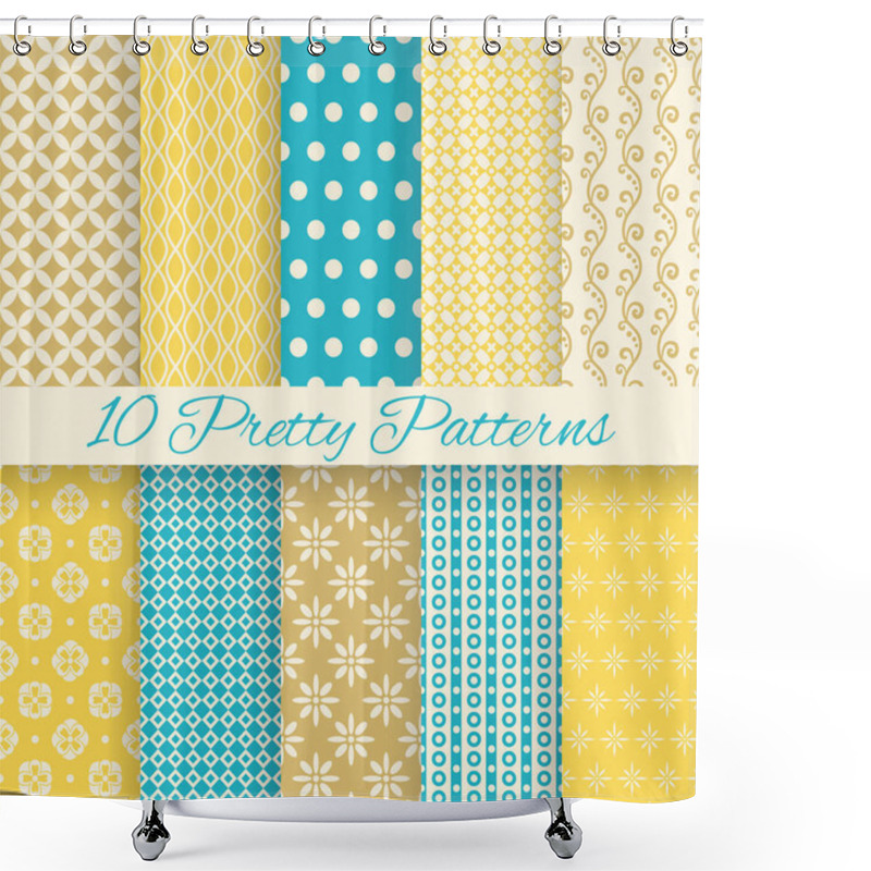 Personality  Retro Different Vector Seamless Patterns Shower Curtains