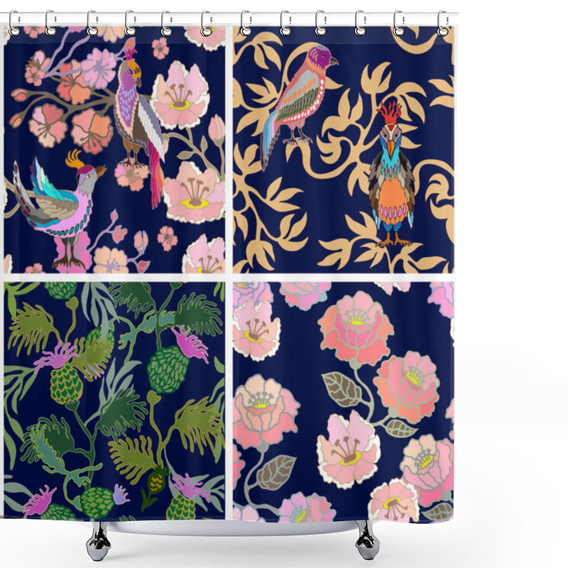 Personality  Night In Japanese Garden. Shower Curtains