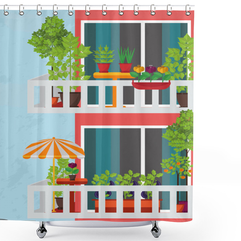 Personality  Small Garden On The Terrace (or Veranda, Or Balcony) Shower Curtains