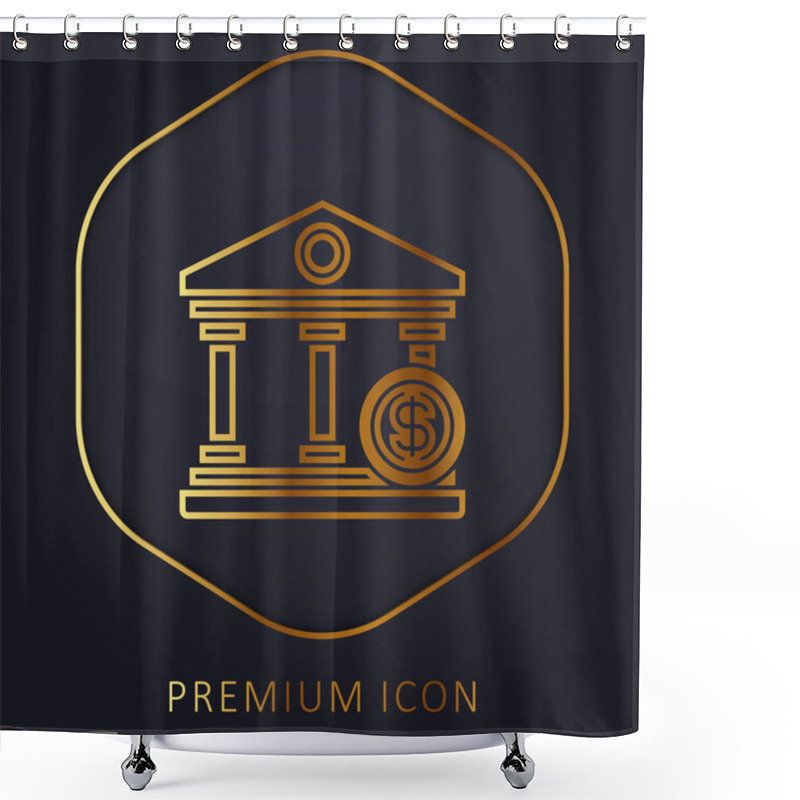 Personality  Bank Golden Line Premium Logo Or Icon Shower Curtains