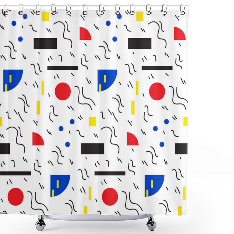 Personality  Pattern In Retro 80s Style, Memphis, Shower Curtains