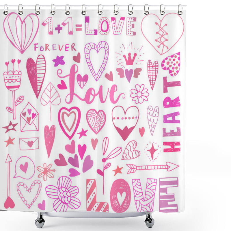 Personality  Valentines Day Icon Set. Shower Curtains