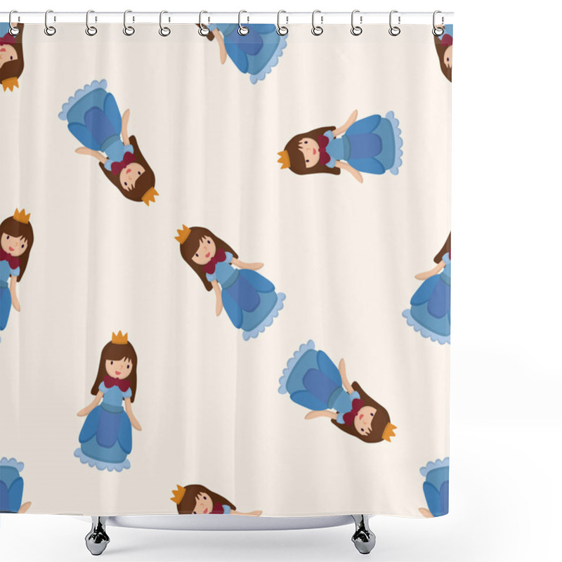 Personality  Royal Theme Princess , Cartoon Seamless Pattern Background Shower Curtains