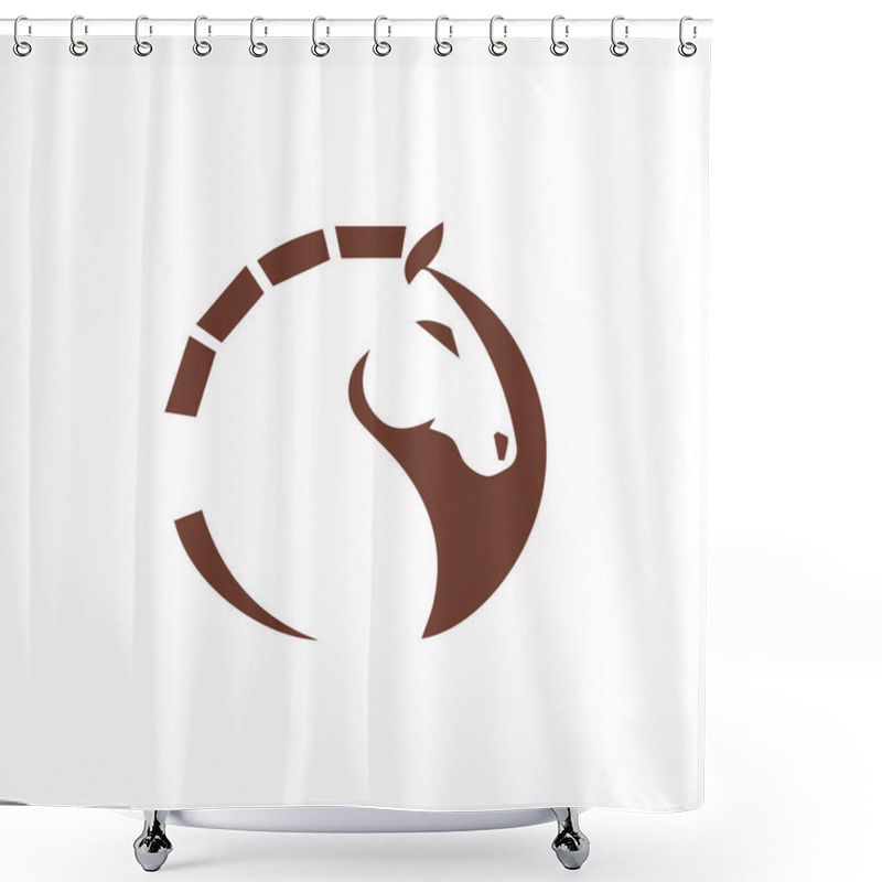 Personality  Animal Horse Logo Vector Design Template Shower Curtains