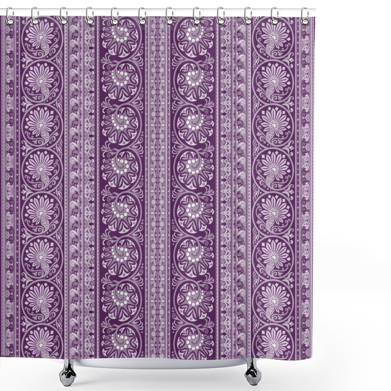 Personality  Abstract Ethnic Floral Pattern, Vector Background Shower Curtains