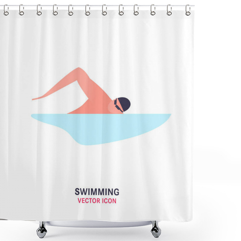 Personality  Vector Swimming Icon Shower Curtains