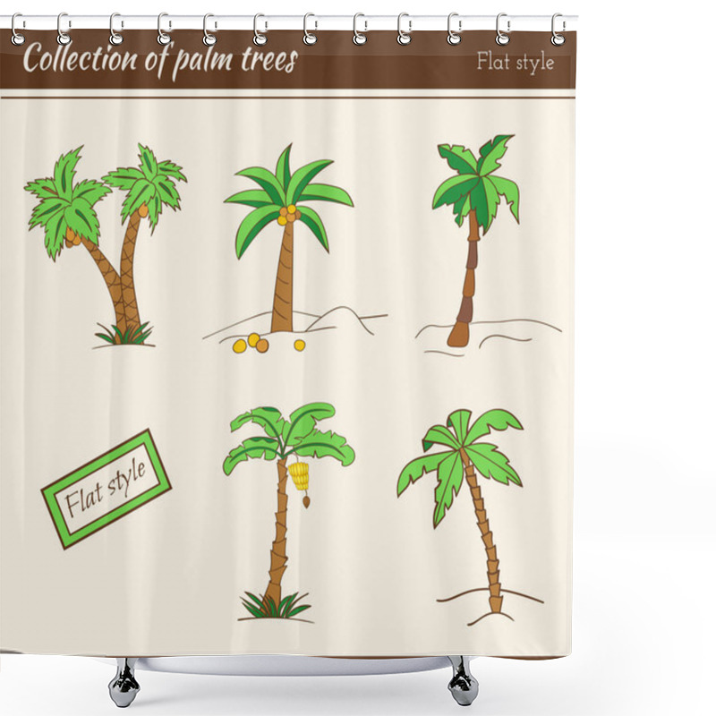 Personality  Outline Palm Trees Set Shower Curtains