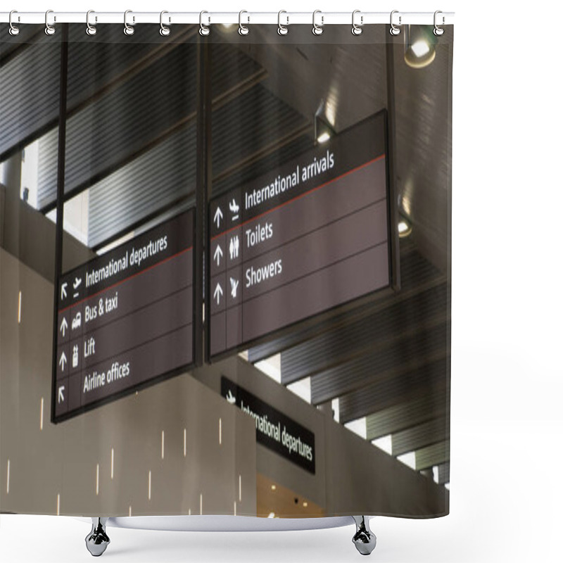 Personality  Flights Information Board Shower Curtains