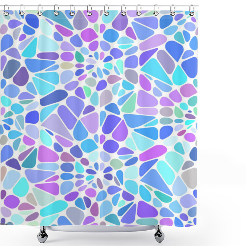 Personality  Vector Background With A Blue Broken Stained Glass.  Broken Window Shower Curtains