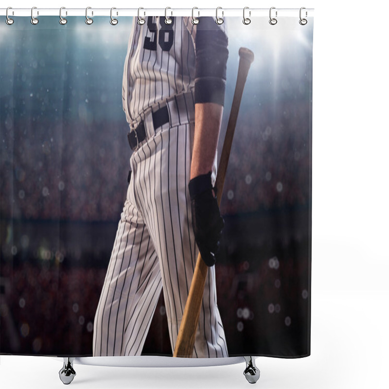 Personality  Professional Baseball Player In Action Shower Curtains