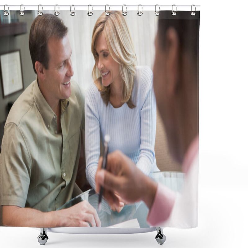 Personality  Couple In Consultation At IVF Clinic Shower Curtains