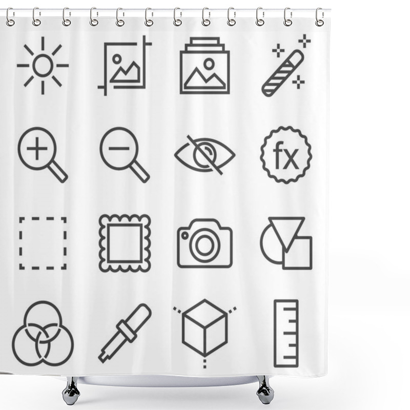 Personality  Vector Image Editing Related Vector Icons Set Shower Curtains