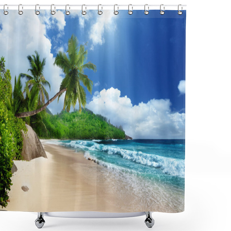 Personality  Beach At Mahe Island, Seychelles Shower Curtains