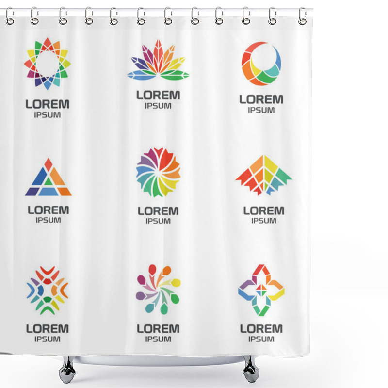 Personality  Set Of Abstract Geometric Logos For Business Company Shower Curtains