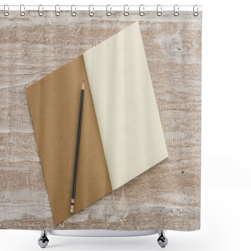 Personality  Blank Book With A Pencil Shower Curtains