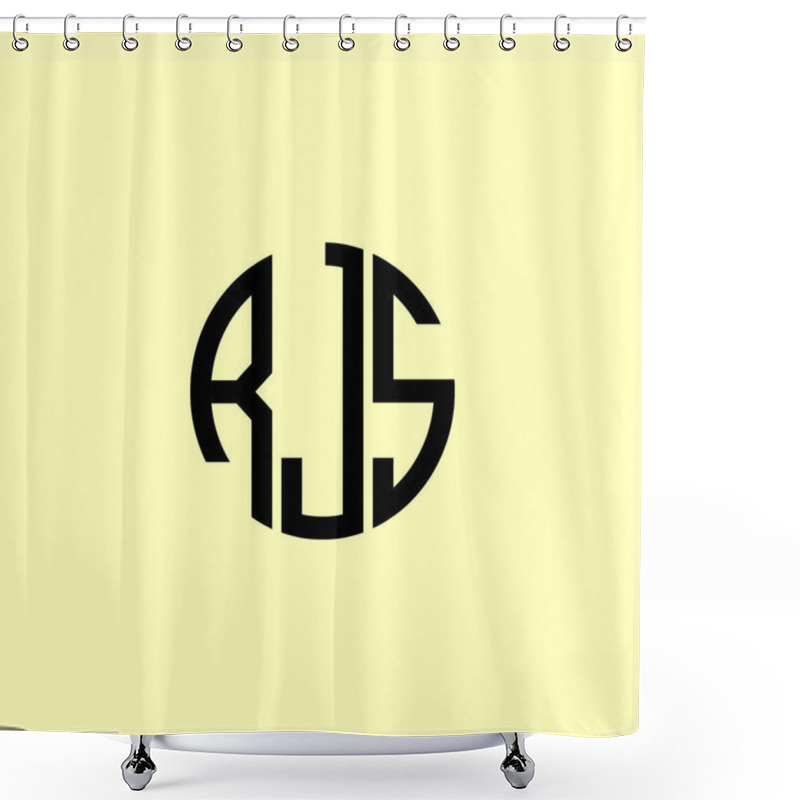 Personality  Creative Rounded Initial Letters RJS Logo. It Will Be Suitable For Which Company Or Brand Name Start Those Initial. Shower Curtains