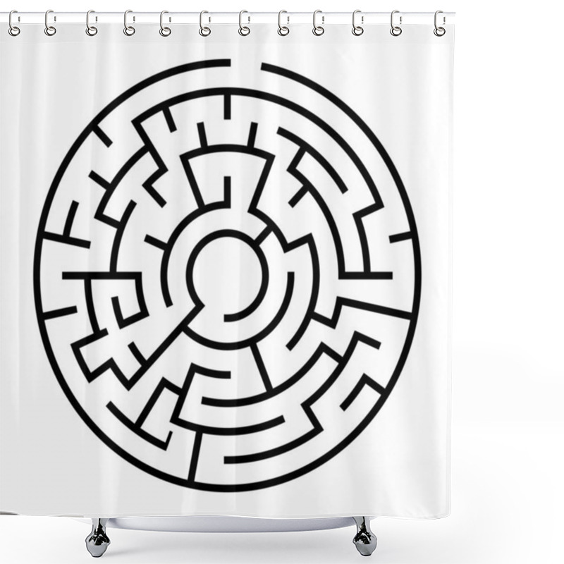 Personality  Solvable 3D Maze, Labyrinth, Puzzle Game Vector Illustration Shower Curtains