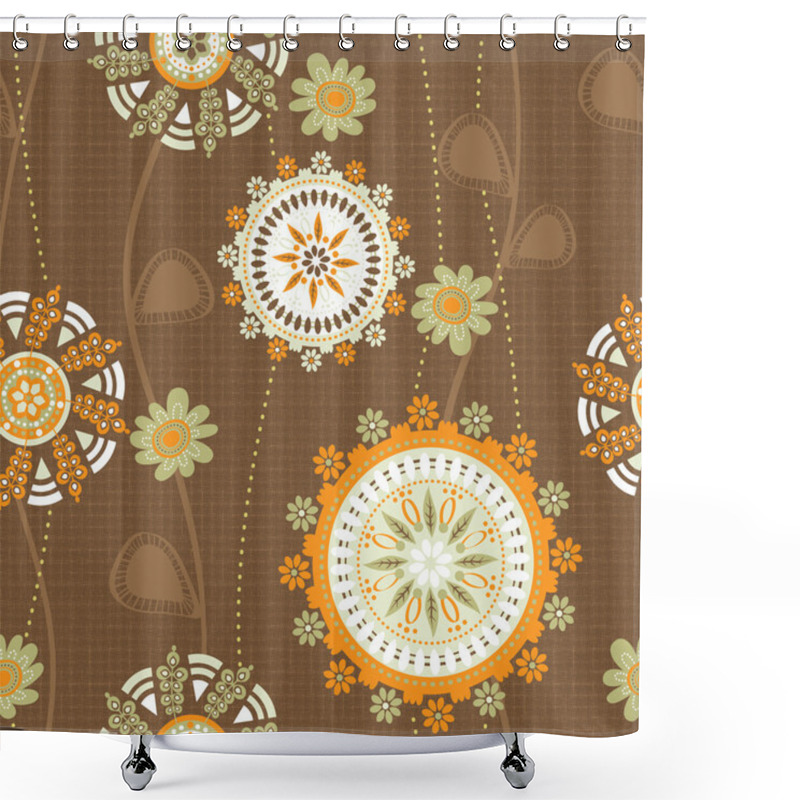 Personality  Vivid Repeating Floral Pattern Shower Curtains