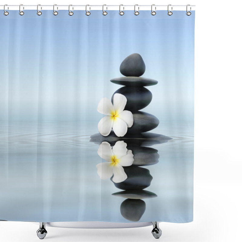 Personality  Zen Stones With Frangipani Shower Curtains