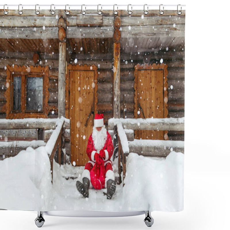 Personality  The Daily Life Of Santa Claus. Home Of Santa Claus At The North Pole. Shower Curtains